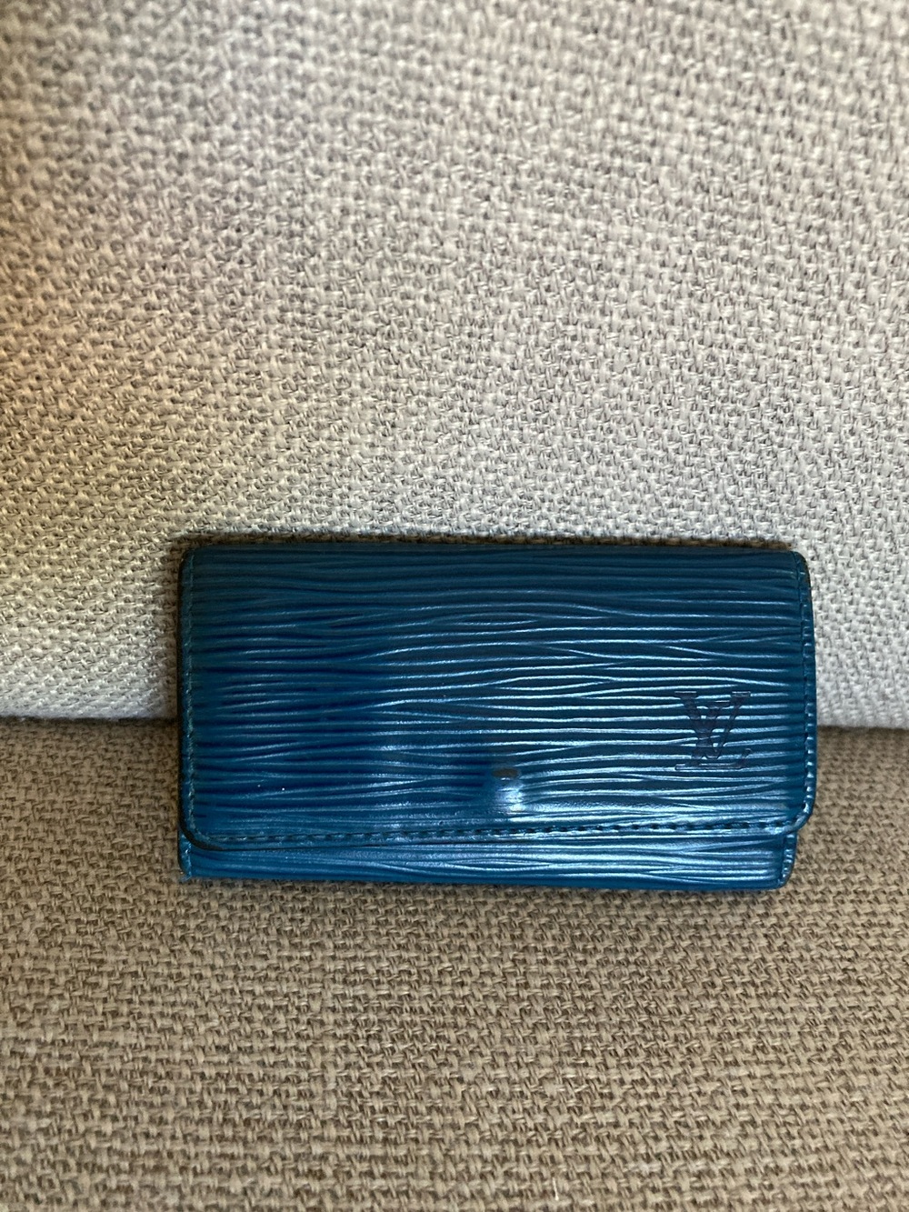 Louis Vuitton Blue Epi Leather Key & Card Holder